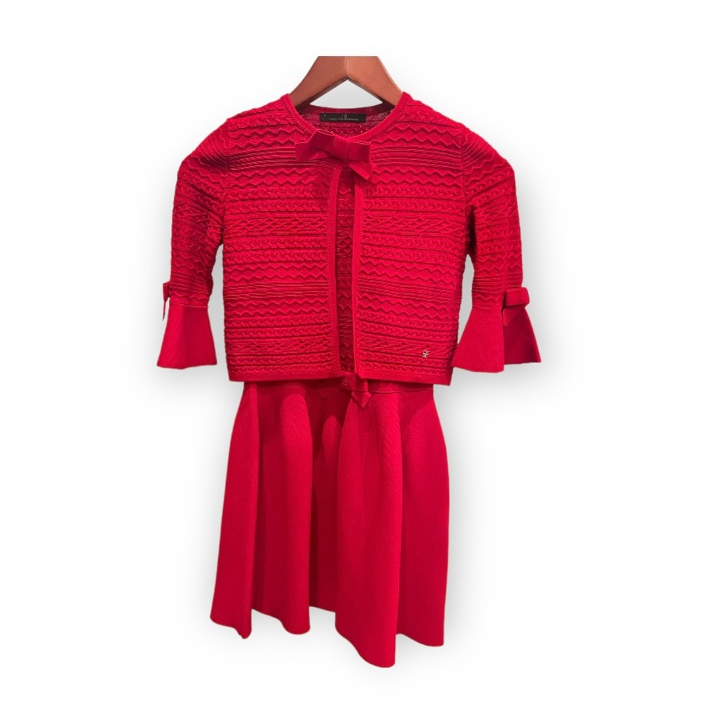 CAROLINA HERRERA GIRL DRESS |One time used| Size 10+Bolero Shrug Size 8